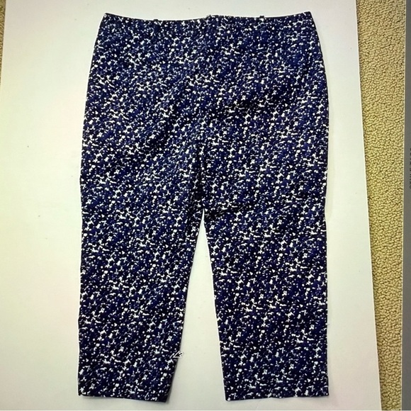 Talbots Floral Blue and White Pants capris - Picture 5 of 6